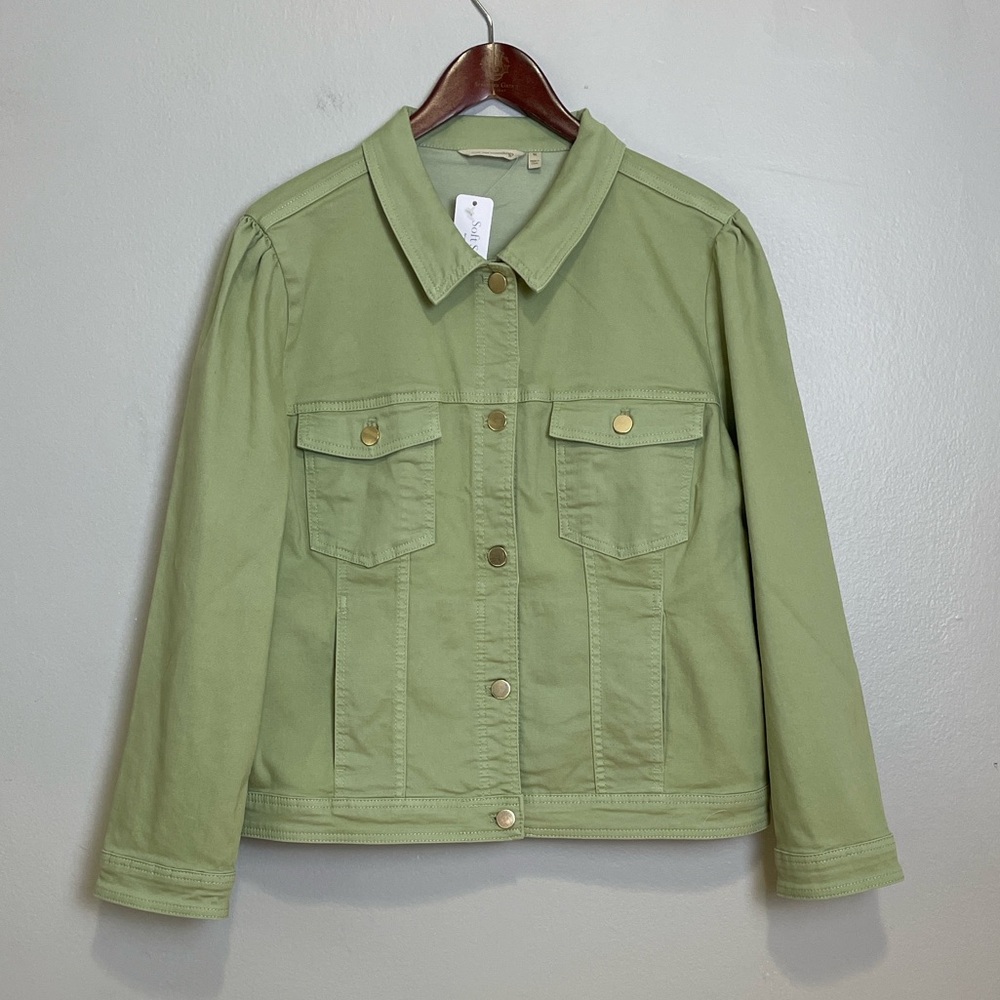 Light Green Women's Cotton Jacket - Brand Unspecified